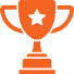 Vector (5) Orange and While Trophy Icon